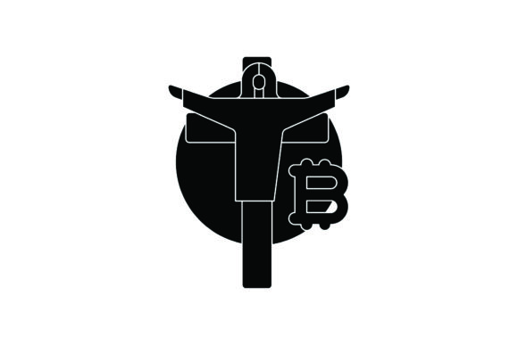 Bitcoin Easter Icon Jesus Black Filled Guide